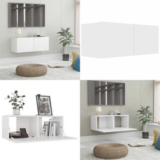 vidaXL Mobile Porta TV Bianco 80x30x30 cm in Legno Multistrato - Armadietto TV - Mobile TV in legno