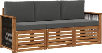 vidaXL Juegos De Sof&aacute;s 3 Uds. Madera De Acacia S&oacute;lida Vidaxl