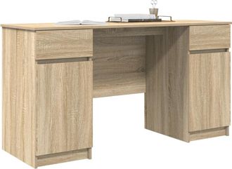 vidaXL Desk with Drawer Sonoma oak 140 x 49 x 76 cm Engineered wood Vidaxl