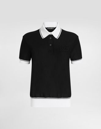 Dolce & Gabbana Piqu&eacute; Polo Shirt With Embroidery - Woman T-shirts And Sweatshirts Black 36