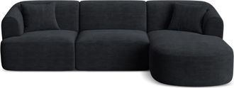 Cosmopolitan Design Sof&aacute; esquinero derecho modular 4 plazas pana negro