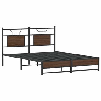 Berkfield Home Decorative Bed Frame without Mattress Brown Oak 140x190 cm Engine