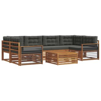 vidaXL Conjunto De Sof&aacute;s De Exterior 7 Uds. Natural Y Antracita Vidaxl