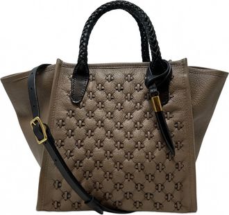 Kempton & Co. Lazer Criss Cross Mini Tote In Light Brown