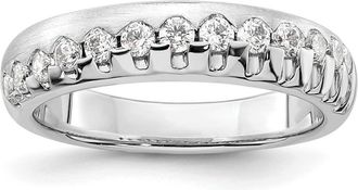 Diamond2Deal 14k White Gold Lab Grown Diamond Wedding Band Ring 1/2Ct Clarity- VS Color- G-H