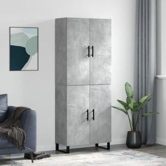 vidaXL Credenza Grigio Cemento 69,5x34x180 cm in Legno Multistrato - Vidaxl