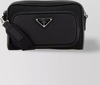 Prada rectangular nylon and leather crossbody bag