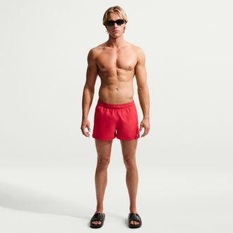 Nike Mens Swim Breaker Essential 3 Brief-Lined Volley Short in Red | NESSF561-614