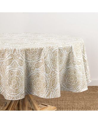 Elrene Savannah Boho Paisley Printed Vinyl Indoor/Outdoor Round Tablecloth