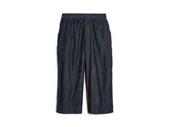 NYDJ Plus Whitney Crop Pull-On Cargo Pants Womens Clothing Dark Indigo : 4X 25, Cotton