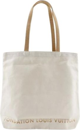 Louis Vuitton Pre-owned Tote Bags, male, White, Size: ONE SIZE Pre-owned Fondation Canvas Tote Limited