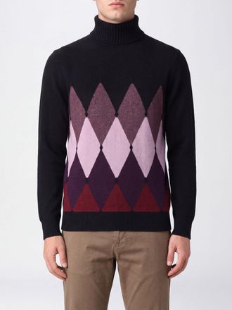 Ballantyne Multicolour Argyle Pattern Pure Cashmere Turtleneck Jumper