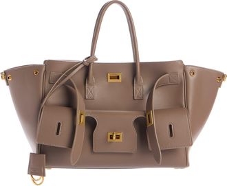 Balenciaga Small Bel Air Leather Carry All Tote in 2909 Taupe at Nordstrom