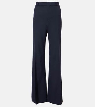 パンツ Chloe Black wool blend pant High-rise wool-blend pants in black - Chloe | Mytheresa