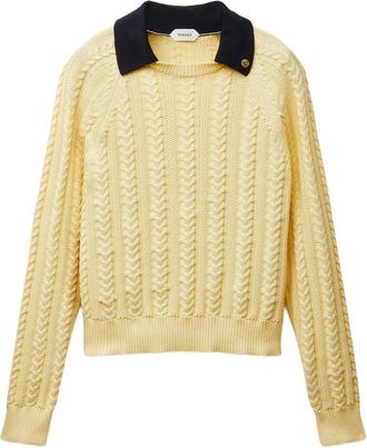 Versace Cable-knit Contrasting-collar Sweater