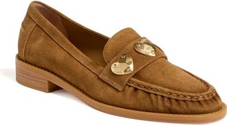 Cinq &agrave; Sept Gretta Heart Stud Loafer in Golden Sienna at Nordstrom, Size 10.5Us