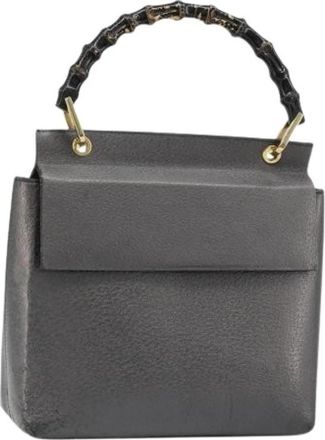Gucci Pre-owned Vintage Hand Bag - Dames - Vintage Handtas - Grijs - ONE Size - Leer - Vintage