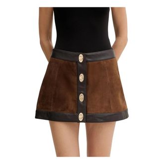 Retrof&ecirc;te Falda Corta de Ante Lisbeth - Skirts - Mujer - Marr&oacute;n - S