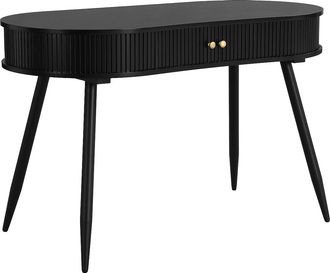 Vente-Unique Escritorio con 2 puertas correderas de MDF - Negro - SEVATO