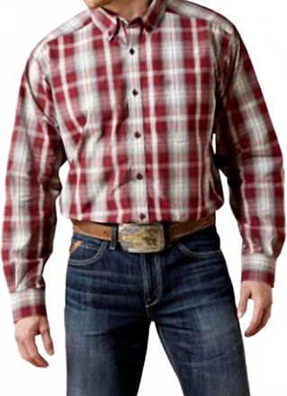 Ariat Tillman Pro Series Plaid Shirt In Dark Red