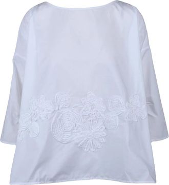 Whyci White Cotton Women Blouse
