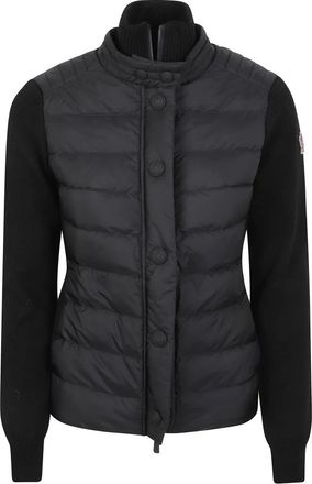 Moncler Gevoerd vest van wolmix - Dames - Jassen - Zwart - Maat: L Wol