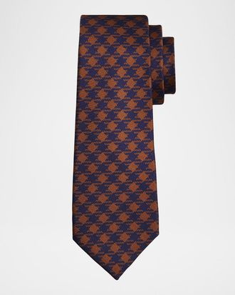 Kiton Men & apos;s Silk Maxi-Houndstooth 7-Fold Tie