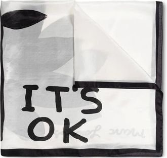 Marc Jacobs x David Shrigley Its Okay sjaal - Wit