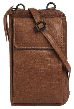 Betty Barclay Umh&auml;ngetasche BETTY BARCLAY, Damen, Gr. B/H/T: 20cm x 12cm x 3cm onesize, braun (cognac), Leder, Reptilienpr&auml;gung, Taschen Umh&auml;ngetasche, echt Leder