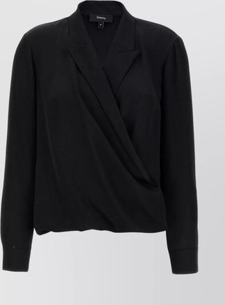 Theory pk label wrap blouse