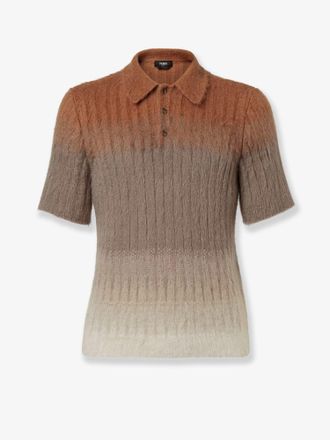 Fendi Dégradé mohair and wool polo shirt - FENDI - gender_Man