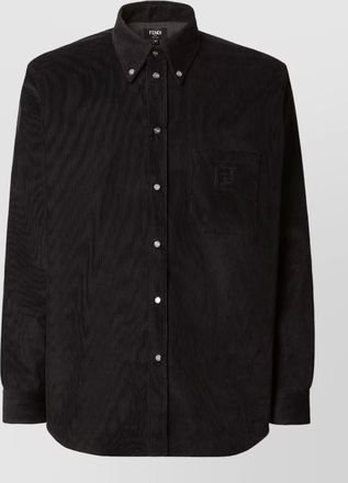 Fendi button-down corduroy shirt front pocket