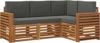 vidaXL Conjunto De Sof&aacute;s De Exterior 4 Uds. Natural Y Antracita Vidaxl