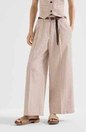 Brunello Cucinelli Baggy track trousers in Beige at Nordstrom, Size 36 It