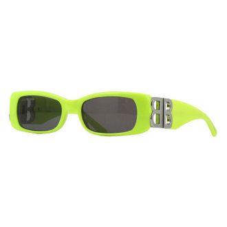 Balenciaga BB0096S008 Rectangle Full Rim Sunglasses - Yellow