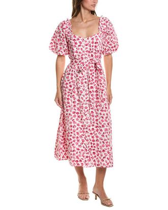 CeCe by Cynthia Steffe Cece Puff Sleeve Sweetheart Neck Midi Dress