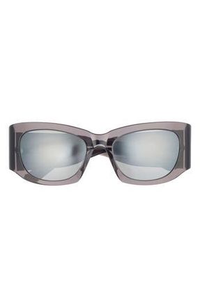 Balenciaga 54mm Rectangular Sunglasses in Grey Grey Silver at Nordstrom Rack