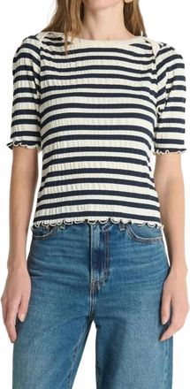 Nation Ltd April Envelope Top In Crinkle Stripe