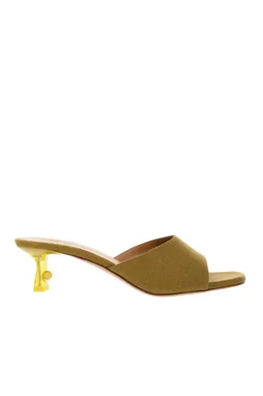 Off-white Green Open-Toe Heels