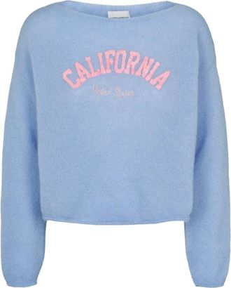 Americandreams Molly Cropped - Dames - Ronde hals truien - Blauw - S/M - Wol - Truien & Vesten