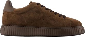 Hogan H677 Allacc H Fori Sneakers - Heren - Sneakers - Bruin - 42 EU - Leer - Schoenen