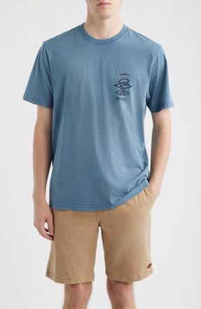 Rip Curl Search Icon Organic Cotton Graphic T-Shirt in Bluefin at Nordstrom, Size X-Large