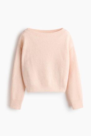 H&M Oversized Boat-neck Jumper in Light Peach Pink at Nordstrom, Size Xx-Large