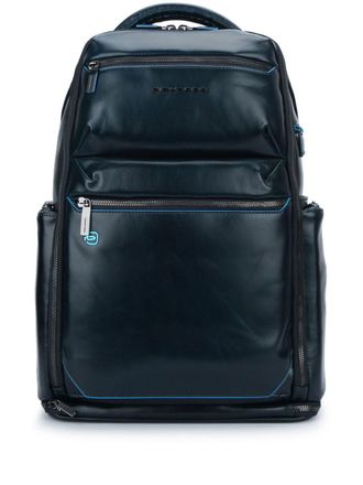 Piquadro leather backpack - unisex - Calf Leather - OS - Black