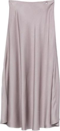 Herno Rokken, Dames, Grijs, L, Satijn, Falda Midi Satinada