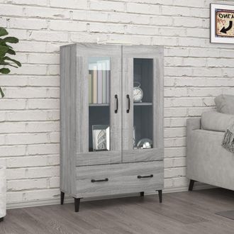 vidaXL Aparador Alto De Madera Contrachapada Gris Sonoma 70x31x115 Cm Vidaxl