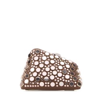 The Attico Embellished Leather Midnight Clutch