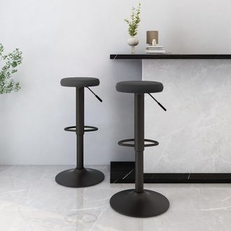 vidaXL Taburetes De Cocina 2 Unidades Terciopelo Negro Vidaxl