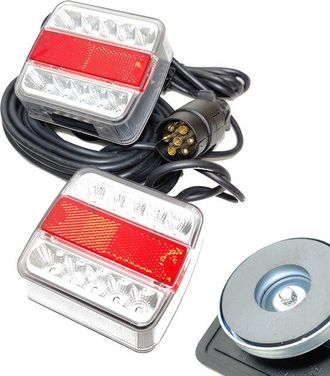 OEM Juego De Luces Magn&eacute;ticas Led De 14 Led Para Remolque O Portabicicletas Con Cable De 12 M