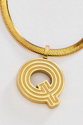 Anthropologie Water Resistant Initial Necklace